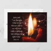 Jezus Licht van de wereld, psalm 8:12 Kerstmis Feestdagenkaart (Voorkant / Achterkant)