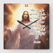Jezus: Licht, wereld, eeuwig leven Vierkante Klok (Voorkant)