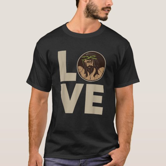 Jezus liefde gekruisigd Jezus Christelijk T-shirt (Voorkant)