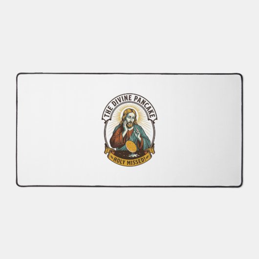 Jezus liet perfecte pannenkoek vallen bij het omdr bureaumat (Voorkant)