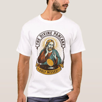 Jezus liet perfecte pannenkoek vallen bij het omdr t-shirt