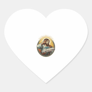 Jezus Liet Telefoon Gezicht Plat Beton Paniek Sche Hart Sticker