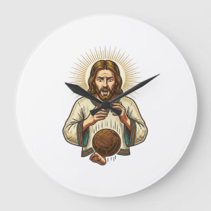 Jezus liet zware medicijnbal teen pijn gym humor v grote klok