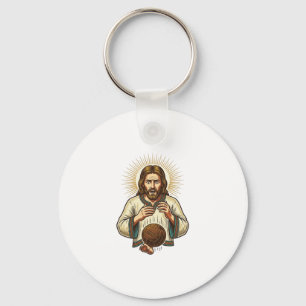 Jezus liet zware medicijnbal teen pijn gym humor v sleutelhanger