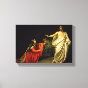 Jezus lijkt op Mary Magdalene na zijn resurrec Canvas Afdruk