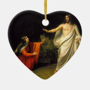 Jezus lijkt op Mary Magdalene na zijn Resurrec Keramisch Ornament