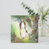 Jezus loopt in de tuin van de gethsemane feestdag feestdagenkaart (Staand voorkant)