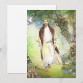 Jezus loopt in de tuin van Gethsemane Feestdagenkaart (Voorkant / Achterkant)