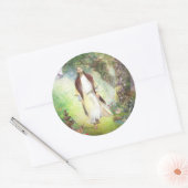 Jezus loopt in de tuin van Gethsemane Ronde Sticker (Envelop)