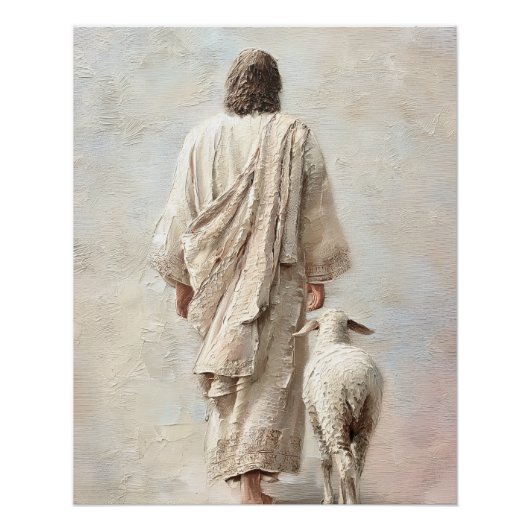 Jezus loopt met het Lam Perfect Poster (Voorkant)