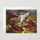 Jezus loopt op het briefkaart (Voorkant / Achterkant)