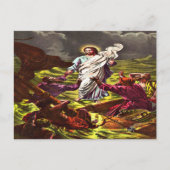 Jezus loopt op het briefkaart (Voorkant)