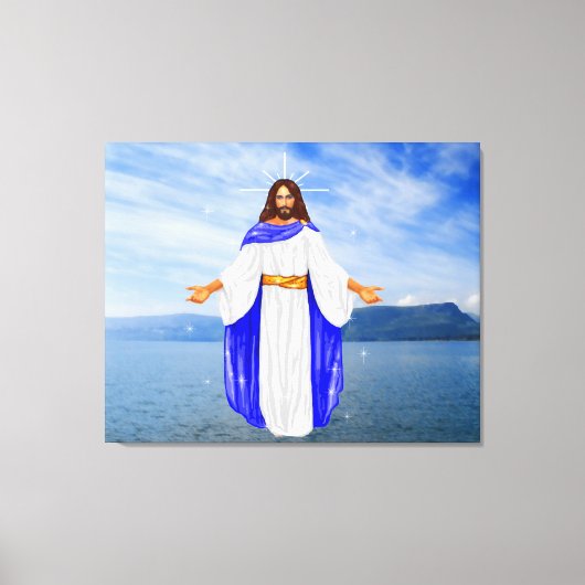 Jezus loopt op het water canvas afdruk (Voorkant)