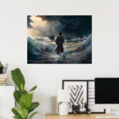 Jezus loopt op het water poster (Thuiskantoor)