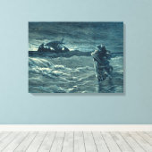 Jezus loopt op het Zee | Bijbel Canvas Afdruk (Insitu (Houten vloer))