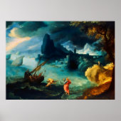 Jezus loopt op het Zee van Galilea Paul Bril 1590 Poster (Voorkant)