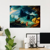 Jezus loopt op het Zee van Galilea Paul Bril 1590 Poster (Thuiskantoor)