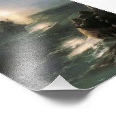 Jezus loopt op Stormy Zeeen Foto Afdruk (Hoek)