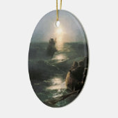 Jezus loopt op Stormy Zeeen Keramisch Ornament (Links)