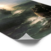 Jezus loopt op Stormy Zeeen Poster (Hoek)