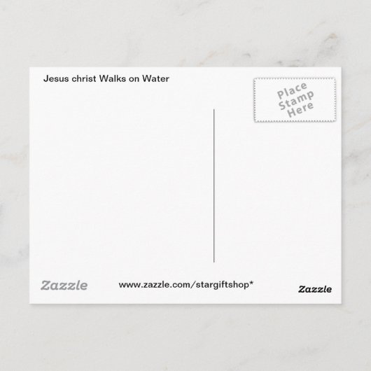 Jezus loopt op water briefkaart (Achterkant)