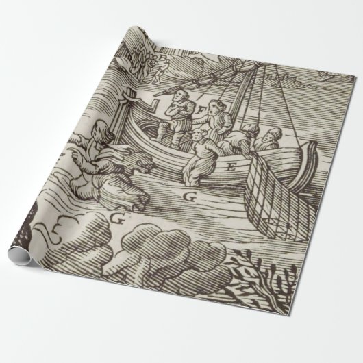Jezus loopt op water cadeaupapier (Uitgerold)