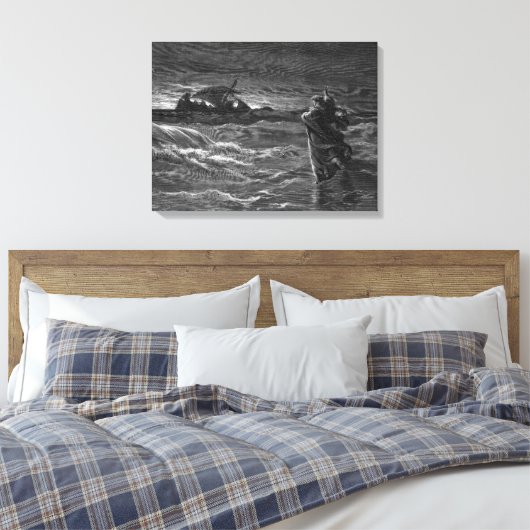 Jezus loopt op water canvas afdruk (Insitu (Slaapkamer))
