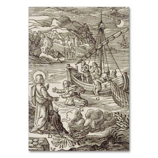 Jezus loopt op water kaart (Voorkant)