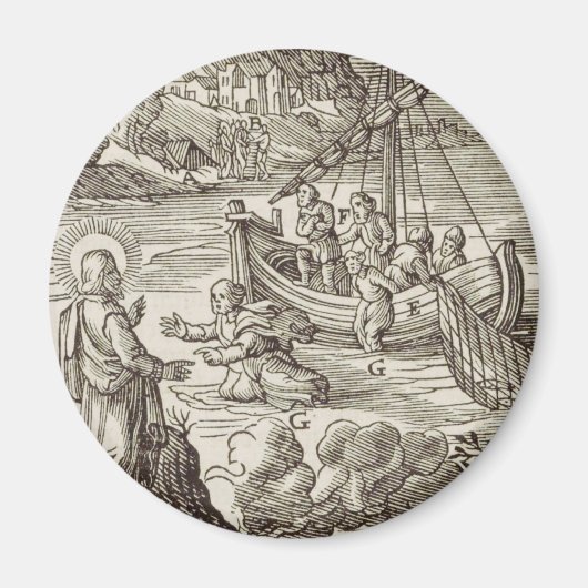 Jezus loopt op water magneet (Voorkant)