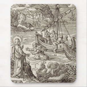 Jezus loopt op water muismat