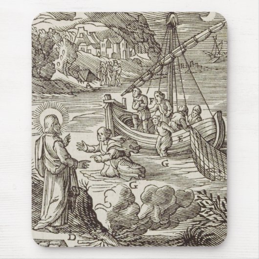 Jezus loopt op water muismat (Voorkant)