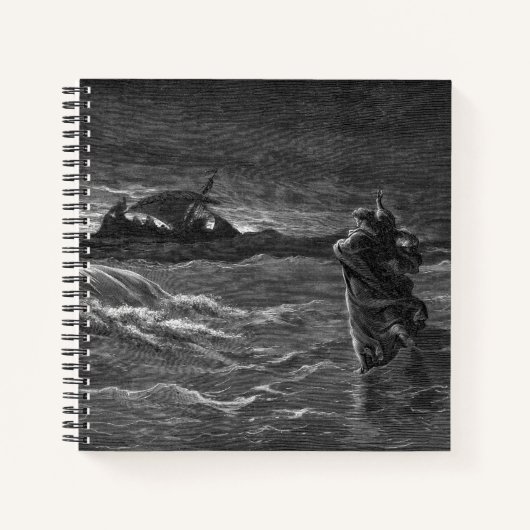 Jezus loopt op water notitieboek (Voorkant)