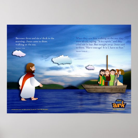 Jezus loopt op water poster (Voorkant)