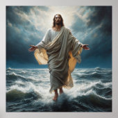 Jezus loopt op water poster (Voorkant)