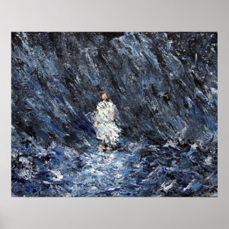 Jezus loopt op water poster