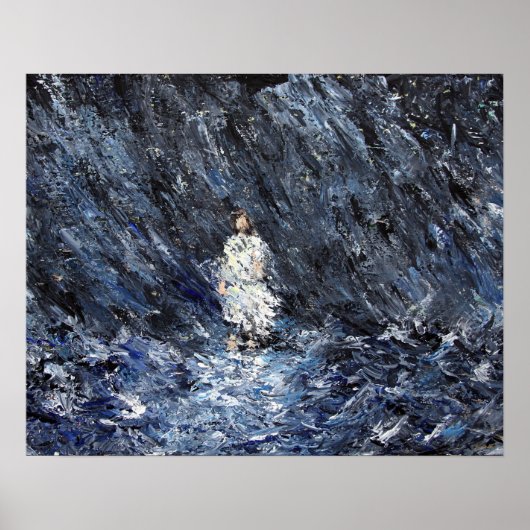 Jezus loopt op water poster (Voorkant)