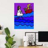 Jezus loopt op water poster (Thuiskantoor)