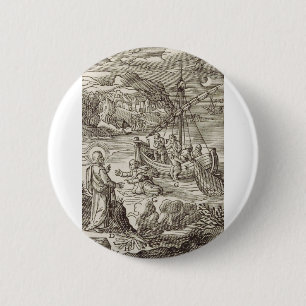 Jezus loopt op water ronde button 5,7 cm