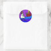 Jezus loopt op water ronde sticker (Tas)