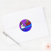 Jezus loopt op water ronde sticker (Envelop)