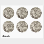 Jezus loopt op water ronde sticker (Vel)