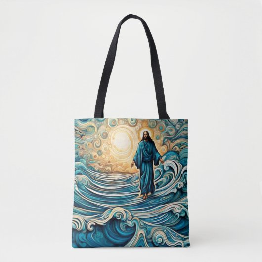 Jezus loopt op water tote bag (Voorkant)