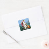 Jezus loopt op water vierkante sticker (Envelop)
