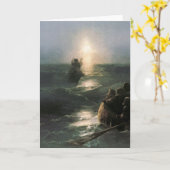 Jezus loopt over stormachtige zeeën kaart (Gele Bloem)