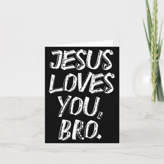 Jezus Loves Bro Religieus God Jezus Christelijk Ki Kaart (Voorkant)