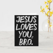 Jezus Loves Bro Religieus God Jezus Christelijk Ki Kaart (Gele Bloem)