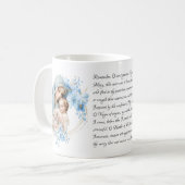  Jezus Maagd Mary Floral Memorare Prayer Koffiemok (Voorkant links)