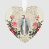 Jezus Maagd Mary Religieuze  Rozen Lace Ornament (voorkant)