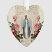 Jezus Maagd Mary Religieuze  Rozen Lace Ornament (voorkant)