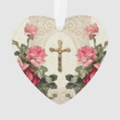 Jezus Maagd Mary Religieuze  Rozen Lace Ornament (achterkant)